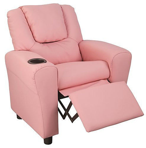 CHRISTINA  KIDS SINGLE LEATHERETTE RECLINER CHAIR (LDF-2009) - PINK