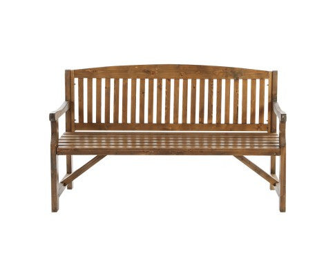 GANY OUTDOOR 2 SEATER OUTDOOR BENCH WITH ARMREST -840(H) X 1600(W)- NATURAL LACQUER