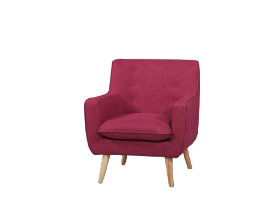 GEORGIA FABRIC UPHOLSTERED CHAIR WITH FOOT STOOL - MAGENTA