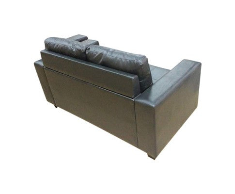 NIKKI 2 SEATER LEATHERETTE SOFA - BLACK
