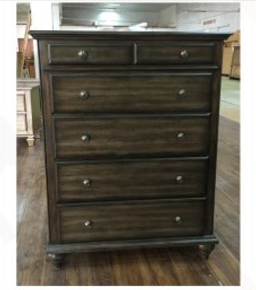 RUDEN QUEEN 4 PIECE TALLBOY BEDROOM SUIT (8221) BED WITH 2 FOOTEND DRAWERS (MODEL - 7-5-15-18-7-9-1) - BURNISHED CHERRY