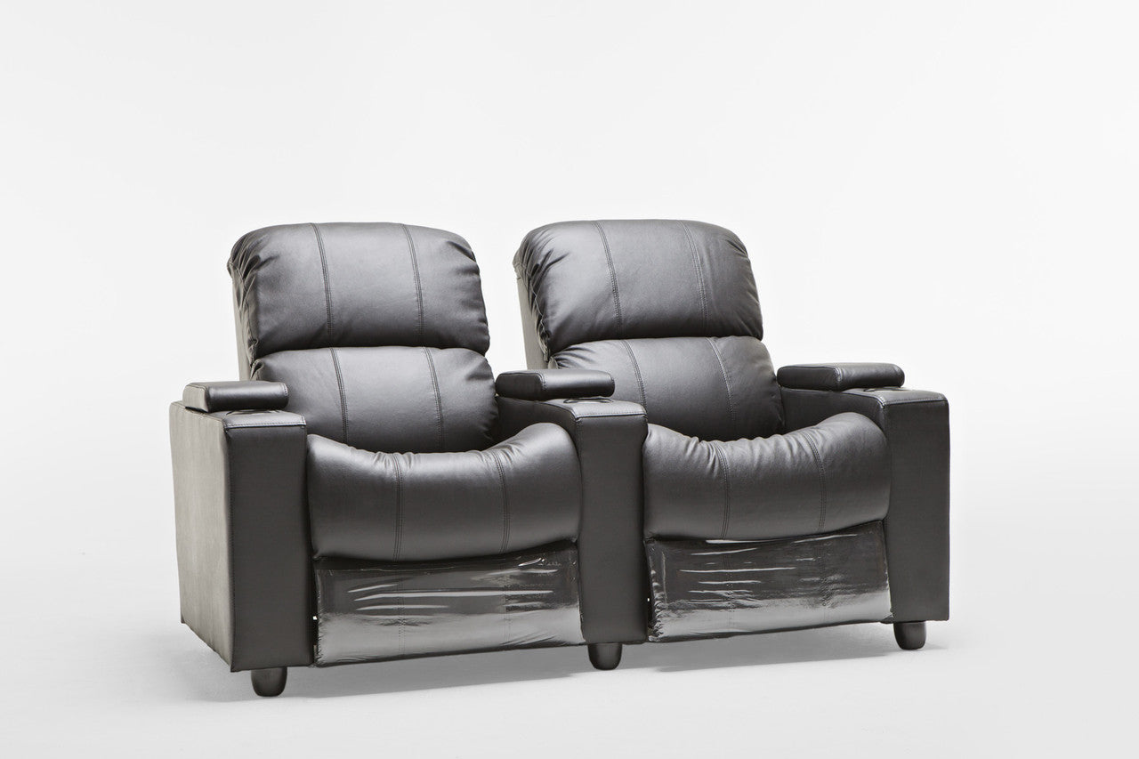 SOPHIE (212) LEATHER/ETTE COMBINTATION PUSHBACK TWIN RECLINER
