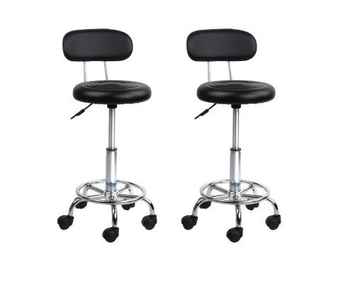 AYANA (SET OF 2) PU LEATHER SWIVEL CHAIR WITH BACKREST - BLACK