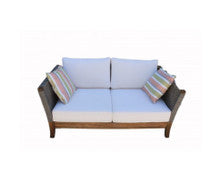 NEVIS OUTDOOR 2 SEATER SOFA - GREY & BROWN