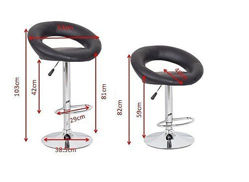 ONIX ( BARS-14BK-ONE) CIRCULAR KITCHEN BAR STOOLS - SEAT: 820 - 1040(H) - BLACK
