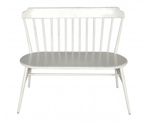 GABBY INDOOR/ OUTSOOR ALUMINIUM 2 SEATER CHAIR - WHITE