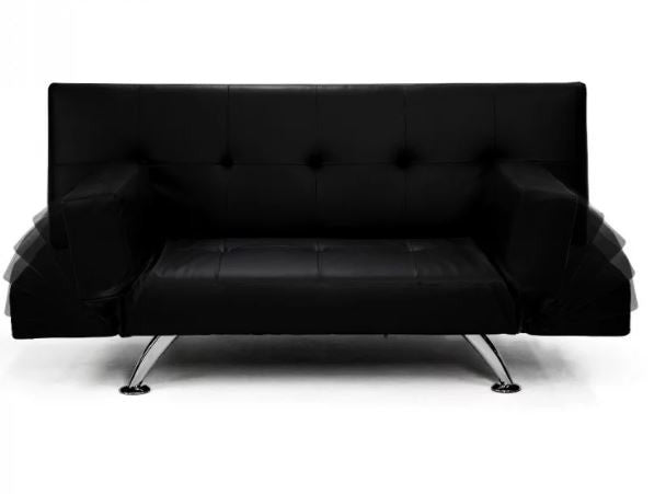 ELIZA 3 SEATER LEATHERETTE SOFA SOFA BED - BLACK
