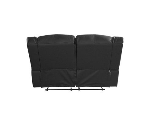 ROCKY 2 SEATER SEATER PU LEATHER RECLINER - BLACK