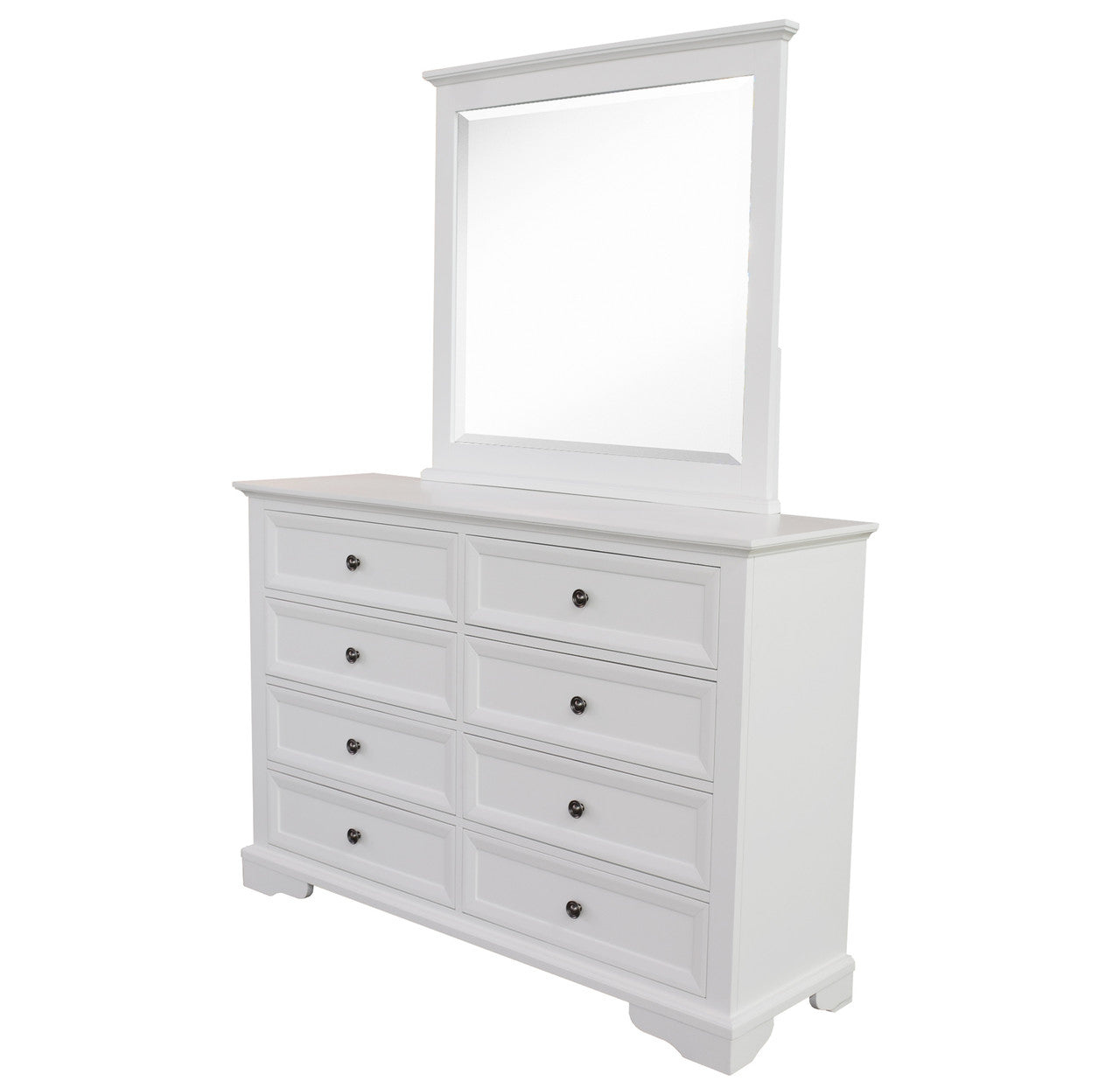 QUEEN AUSTIN 5 PIECE (DRESSER) BEDROOM SUITE - WHITE
