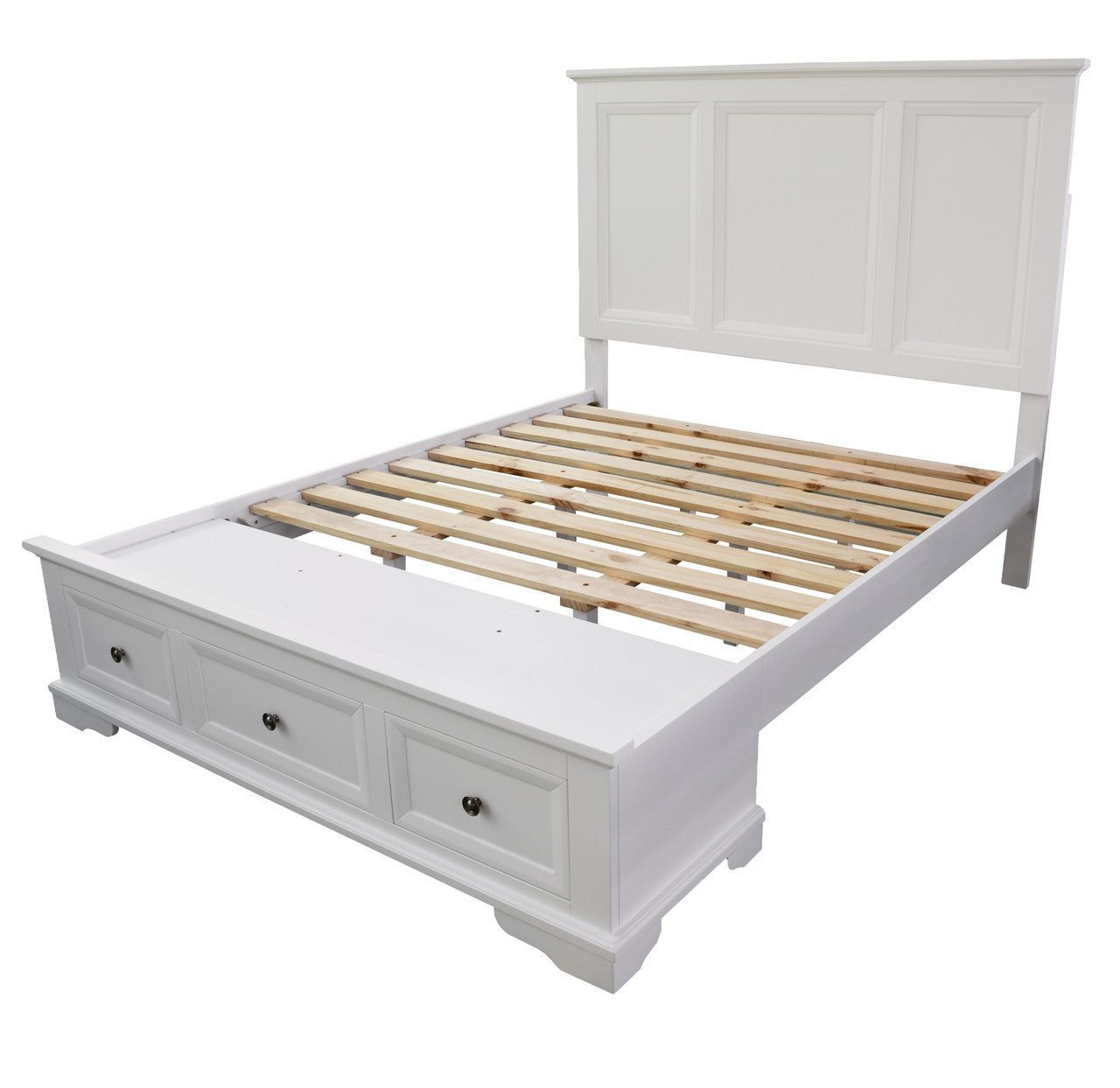QUEEN AUSTIN TIMBER BED FRAME - WHITE