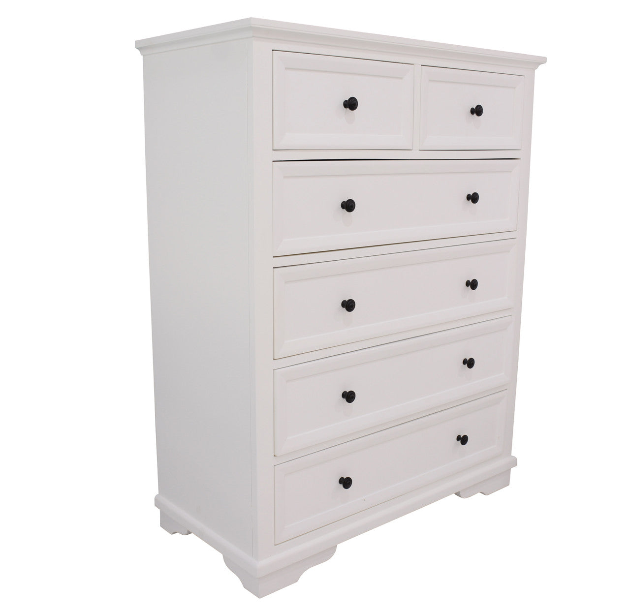 CHANELLE KING 4 PIECE (TALLBOY) BEDROOM SUITE (22-9-5-14-14-1) - WHITE