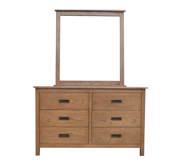 DANIEL (3722) 6 DRAWER DRESSING TABLE WITH MIRROR - CHESTNUT