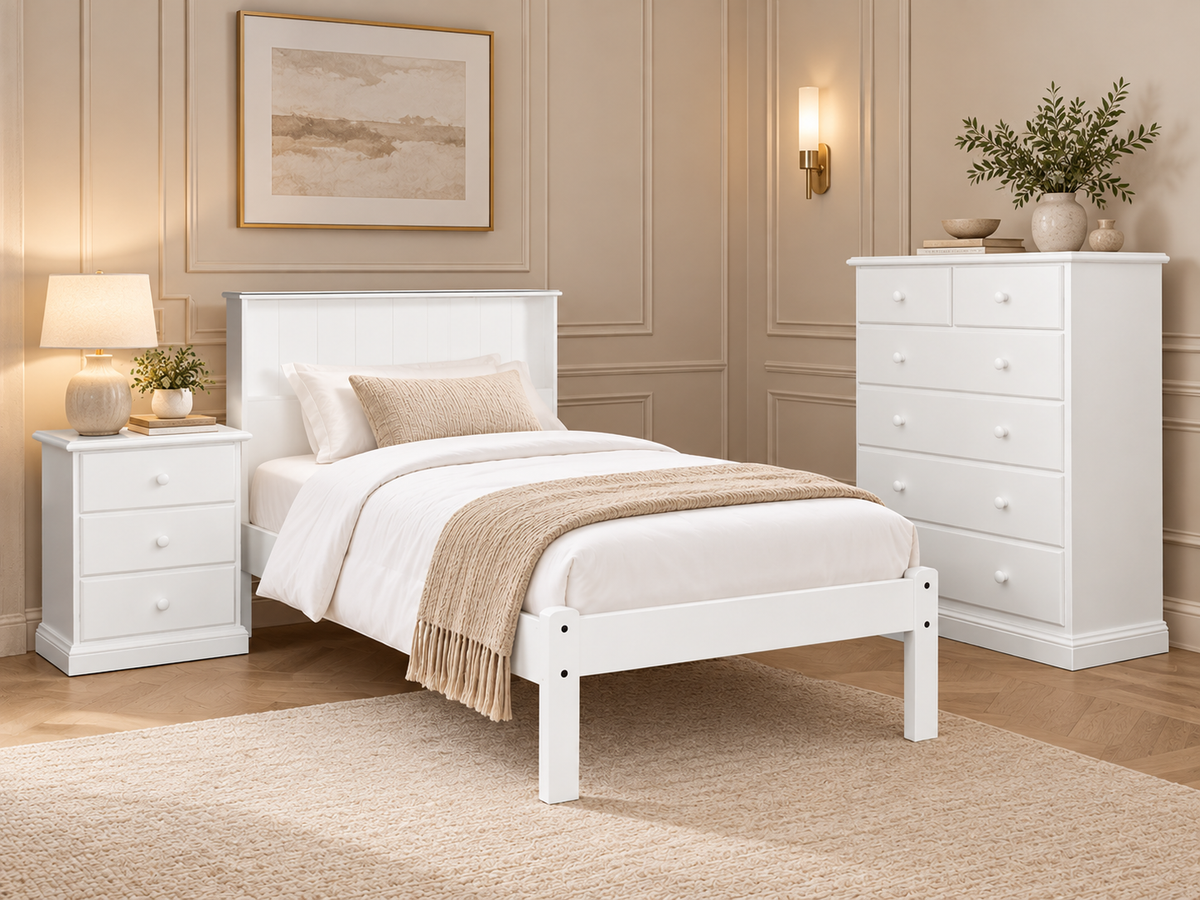 King Single Bookend Deluxe (AUSSIE MADE) Bed - Assorted Painted Colours