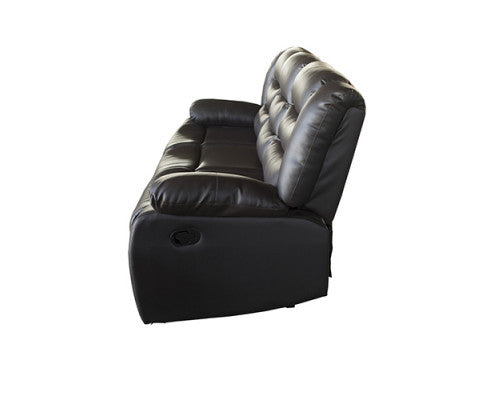 ROCKY 3 SEATER PU LEATHER RECLINER - BROWN