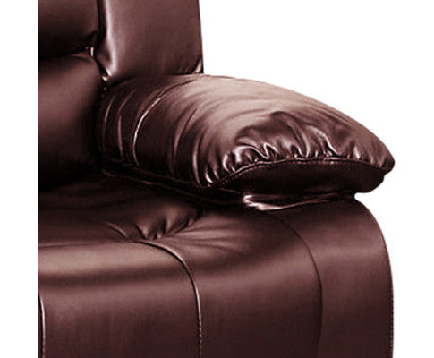 HANNY 3 SEATER BONDED LEATHER RECLINER - BROWN