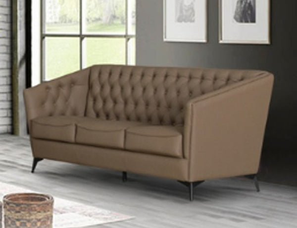 TRIBECA 3 SEATER LEATHERETTE SOFA - BROWN