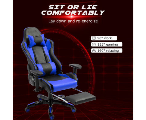 NIXON RECLINER OFFICE COMPUTER CHAIR - BLACK & BLUE