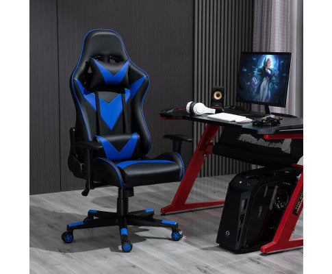 AGNELLE RECLINING OFFICE COMPUTER GAMING CHAIR - BLACK & BLUE