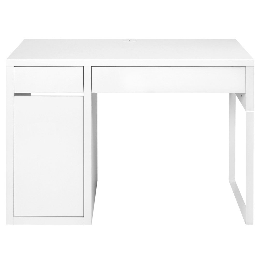 MAYA OFFICE COMPUTER DESK WITH DRAWERS (DESK-DRAW-105-WH-AB) - WHITE