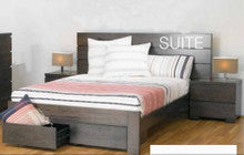 BENSON KING 3 PIECE BEDSIDE BEDROOM SUITE WITH 2 FOOTEND DRAWERS - SMOKE