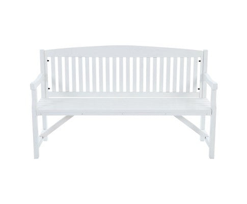 GANY OUTDOOR 2 SEATER OUTDOOR BENCH WITH ARMREST -840(H) X 1600(W)- WHITE