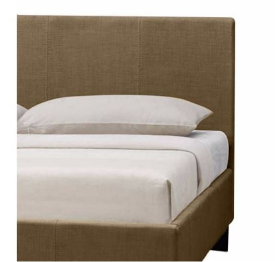 QUEEN POLARIS LEATHERETTE BED FRAME - BEIGE