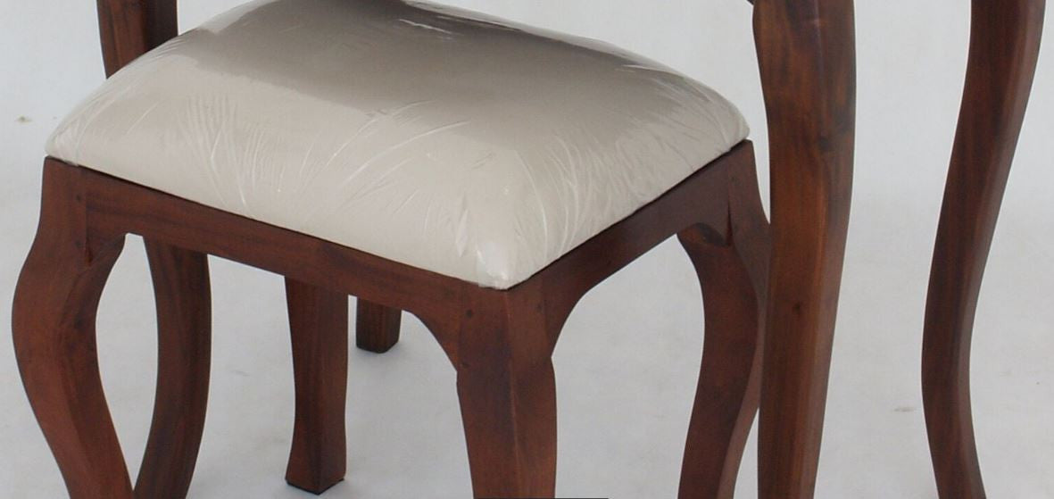 QUEEN ANNA 3 DRAWER SMALL DRESSING TABLE & STOOL - 1370(H) X 700(W) -MAHOGANY OR CHOCOLATE