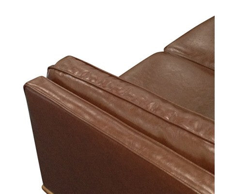 YORK SINGLE SEATER LEATHERETTE CHAIR - BROWN
