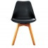 DASH SET OF 2 DINING CHAIR - LEATHERETTE SEAT - BLACK / BEECH