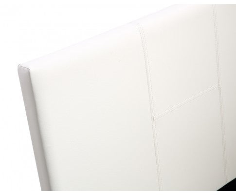 SINGLE WILHELMINA LEATHERETTE BED FRAME - WHITE