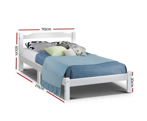 KING SINGLE VENUS PLATFORM BED FRAME- WHITE