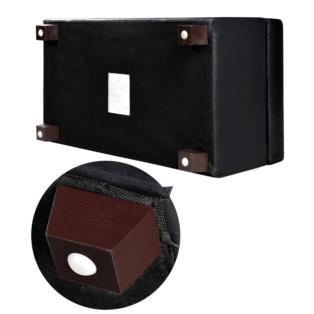 AMARIS LEATHERETTE STORAGE OTTOMAN (OTM-SOFA2-22-BK) -380(H) X 795(W) - BLACK