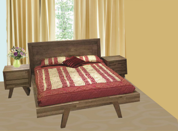 QUEEN SUSAN (AUSSIE MADE) TASSIE OAK BED FRAME ONLY - ASSORTED COLOURS AVAILABLE