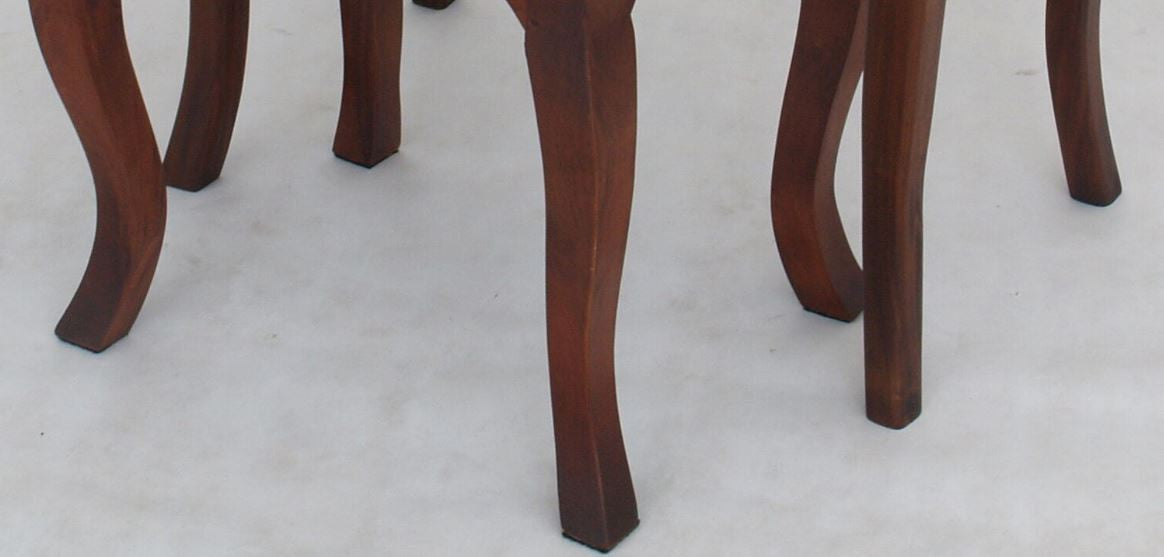 QUEEN ANNA 3 DRAWER SMALL DRESSING TABLE & STOOL - 1370(H) X 700(W) -MAHOGANY OR CHOCOLATE