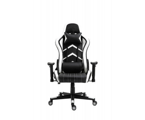 JEMAINE PU LEATHER OFFICE COMPUTER GAMING CHAIR - BLACK & WHITE