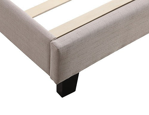 KING HUGUES FABRIC BED FRAME - BEIGE
