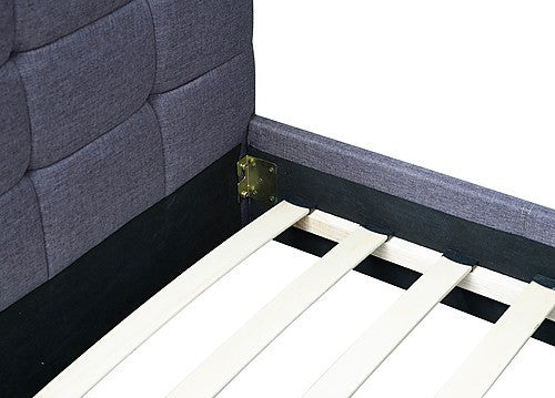 DOUBLE ALGEIBA LINEN FABRIC DELUXE BEDFRAME - GREY