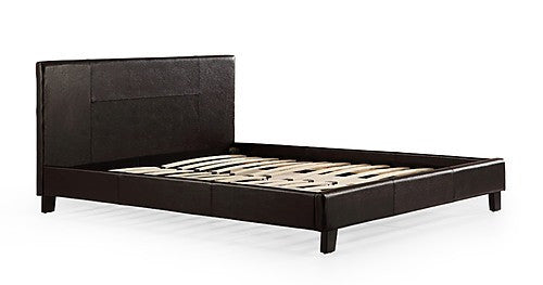DOUBLE AROSA LEATHERETTE BED FRAME - BROWN