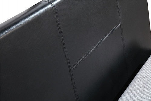 KING SINGLE BREMMER LEATHERETTE BED FRAME - BLACK