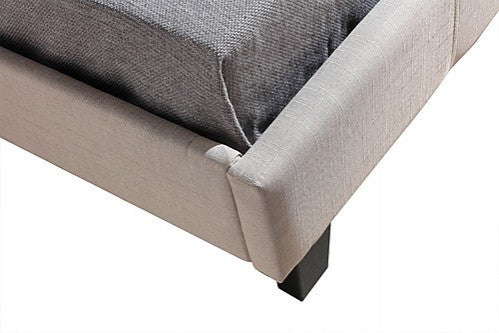 KING SINGLE AEGISTHUS FABRIC DELUXE BED FRAME - BEIGE