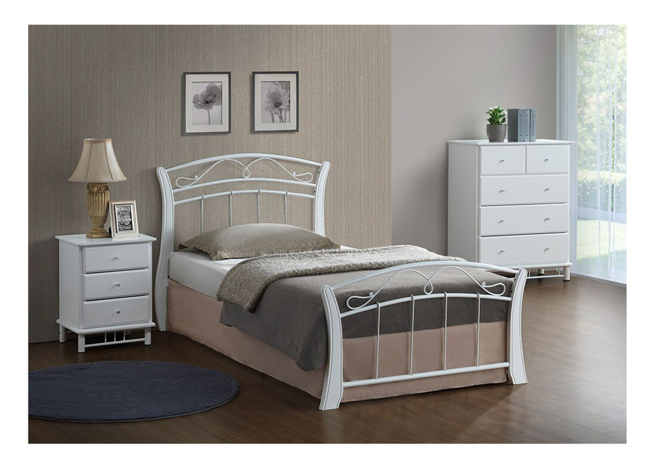 SINGLE CHESTER BED - WHITE
