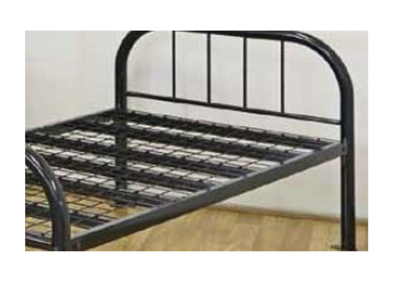 KING SINGLE COMMERCIAL METAL BED - MATT BLACK