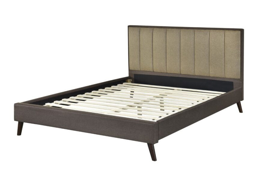 DOUBLE RENEE FABRIC BED - BROWN