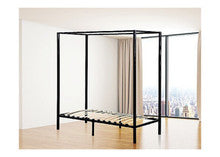 SINGLE ADEN 4 POSTER METAL BED - BLACK