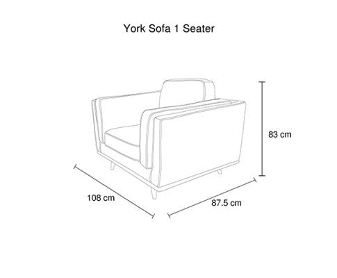 YORK SINGLE SEATER LEATHERETTE CHAIR - BROWN