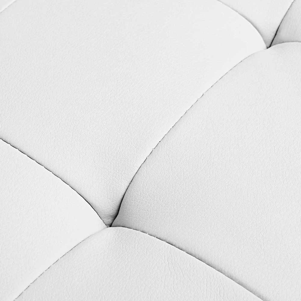 SWISS LARGE LEATHERETTE OTTOMAN CHEST BOX FOOT STOOL (OTM-L2-WH) -380(H) X 1015(W) - WHITE
