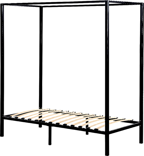 SINGLE ADEN 4 POSTER METAL BED - BLACK