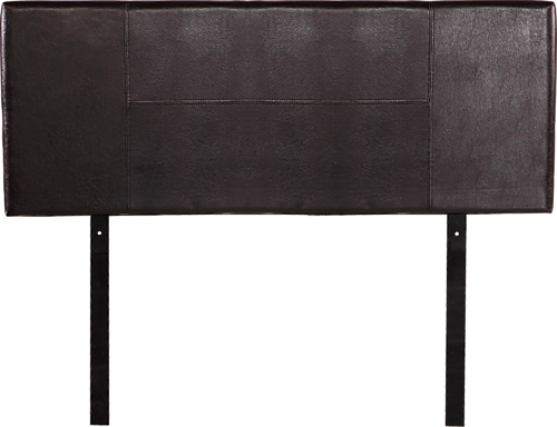 DOUBLE ALGORAB LEATHER HEADBOARD BEDHEAD - BROWN