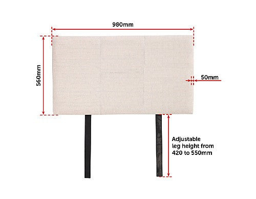 SINGLE BAYER LINEN FABRIC HEADBOARD BEDHEAD - BEIGE