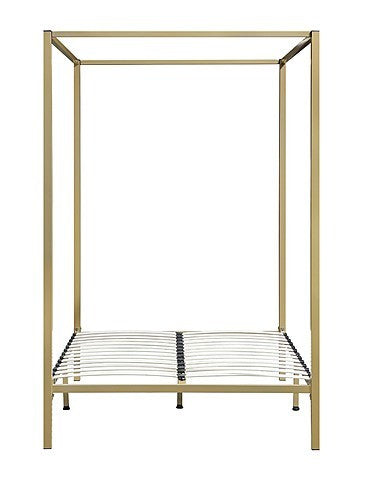 DOUBLE NICHOLSON 4 POSTER BED FRAME - GOLD